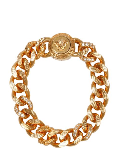 bracelet versace homme argent|versace necklace real gold.